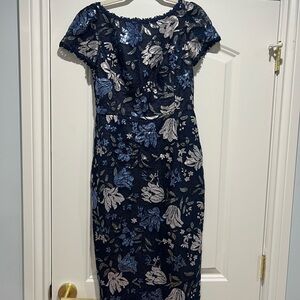 Elegant Navy Floral Dress